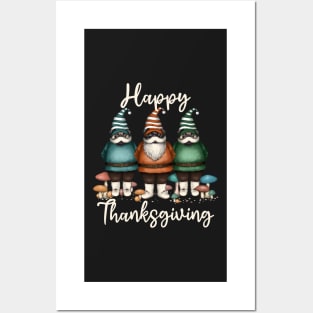 Gnome Pug Happy Thanksgiving Posters and Art